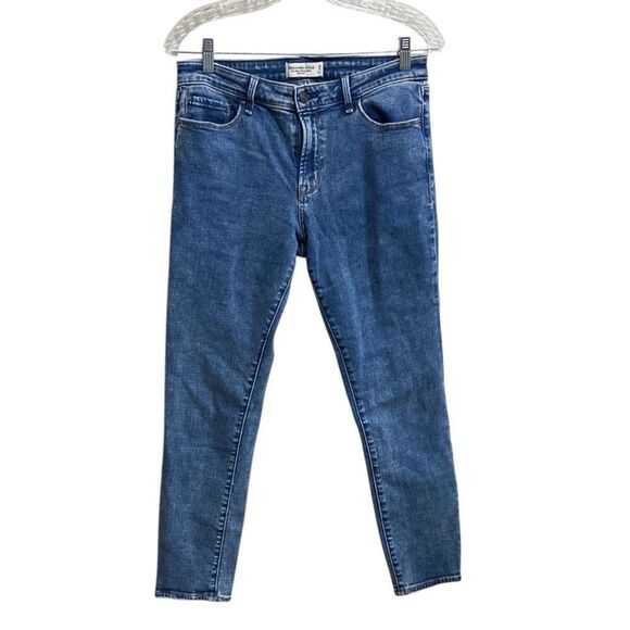 Abercrombie & Fitch Super Skinny Ankle Jeans 30 /‎ 10 Mid Rise Medium Wash - Picture 1 of 12